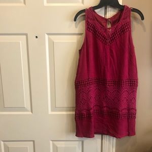 Francesca’s berry crochet dress